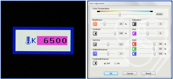 color temperature setting